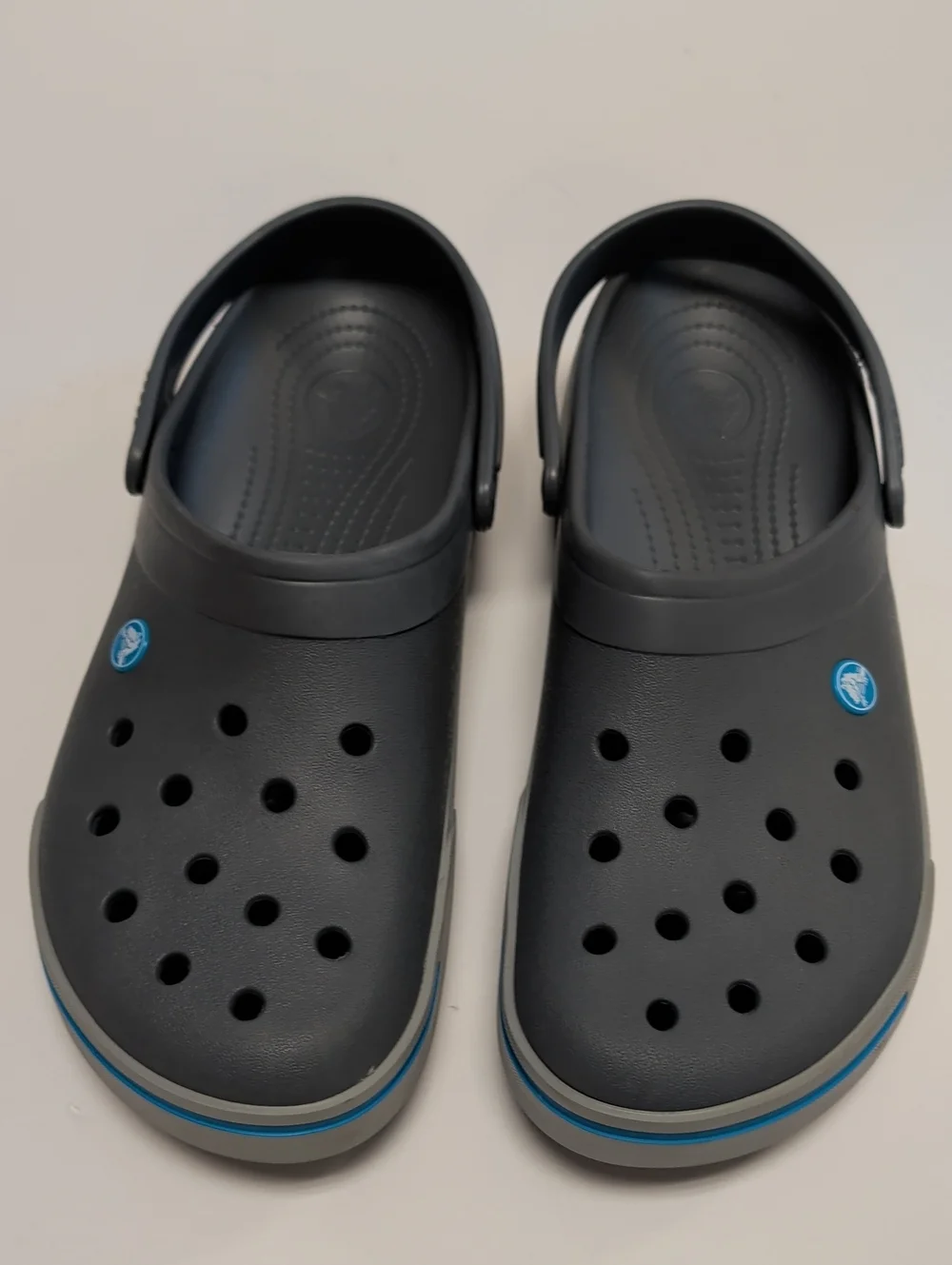 CROCS Gray/Blue Clogs/Shoes Mens 13